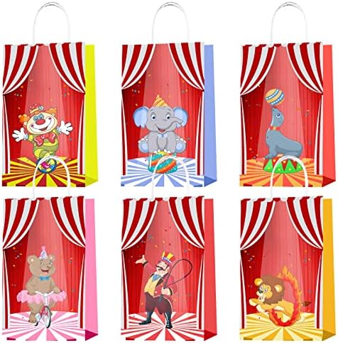 DISHIDIANZI, 12 Опаковки, Чанти за Бонбони за Цирк Партита, с Дръжки, Прекрасни Подаръчни Пакети за Предложения