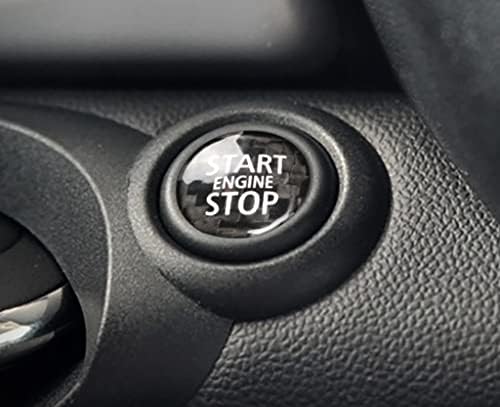 Eppar Нова капачка бутон за стартиране на двигателя от въглеродни влакна, която е Съвместима с Mini Countryman