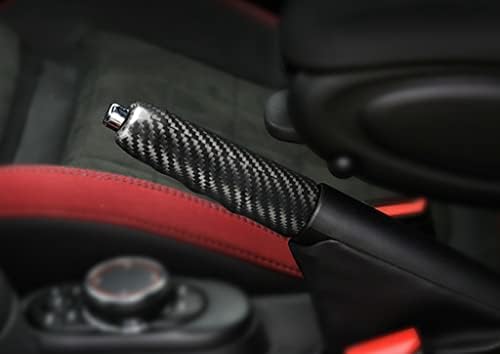 Eppar Нов калъф за ръчна спирачка от въглеродни влакна, който е Съвместим с Mini Cooper F55 F56 2014-2020 (черен)