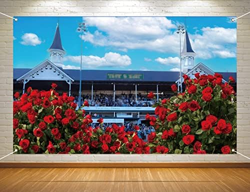 Фон за фотосесия в дербито в Кентъки, Чърчил Даунс, конни надбягвания, украса за партита, работещи за рози,
