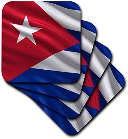 Триизмерен флаг на Куба, който да се вее на вятъра - Меки подложки, комплект от 8