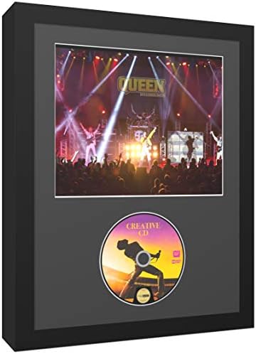 Творчески Рамки за снимки 8 x 10 Фото CD Музикална рамка с Черно Матово покритие Показва изображението и Диск