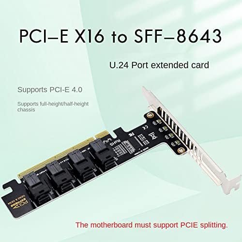 Поддръжка на NGFF PCI-E 16X 4 Порта U. 2 Разъемная Карта за разширяване на NVME СФФ-8639/8643 NVME PCIE SSD
