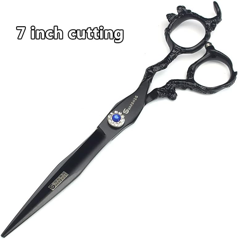 6 + 7-инчов фризьорски ножици за фризьор-стилист черна плоча dragon 440C фризьорски ножици за рязане + филировочные