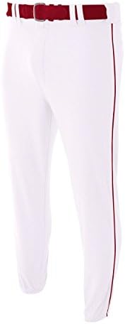 Бейзболни Панталони с Еластичен Дъното и Кант от двете страни A4 Sportswear Youth Large White/Cardinal