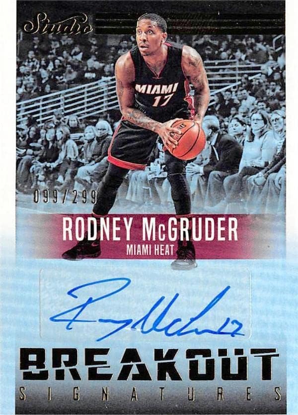 Баскетболно картичка с автограф Родни Макгрудера (Маями Хийт) 2009 Upper Deck Studio Lineage Breakout 27 LE