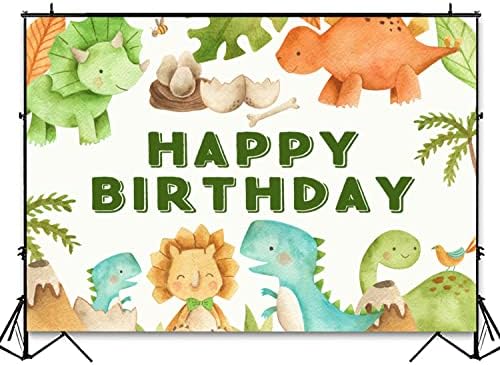 На фона на Партито в чест на рождения Ден на Динозавъра, Cartoony Акварел Фон за Снимки на Динозаври в Джунглата,